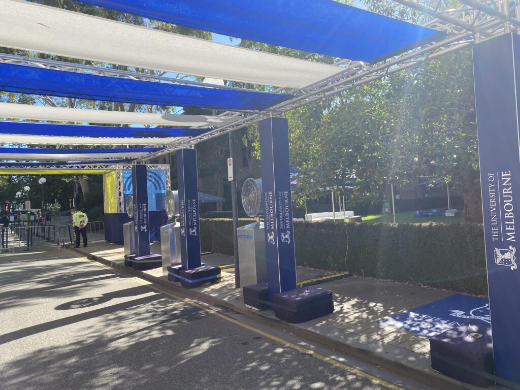 Melbourne University Misting Fans